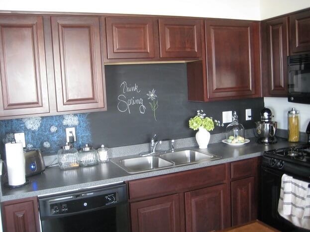 chalkboard backsplash kitchen